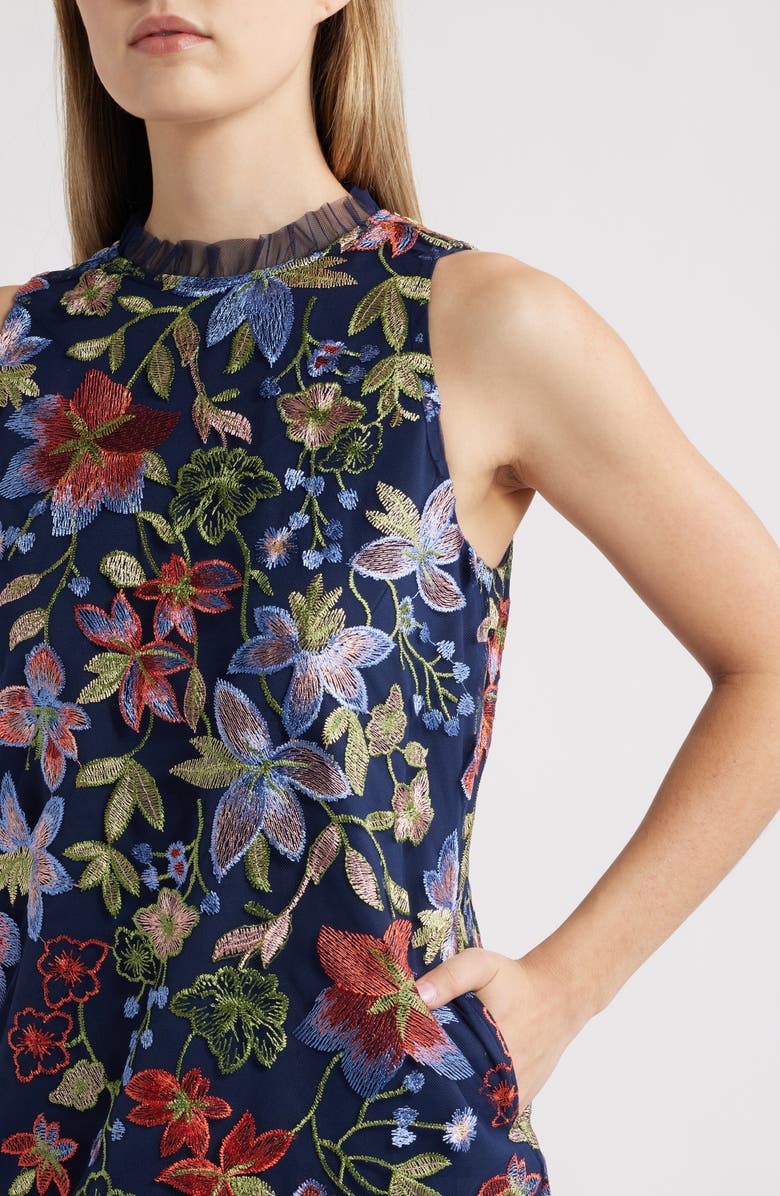 Anne Klein Embroidered Sleeveless Dress, Alternate, color, 