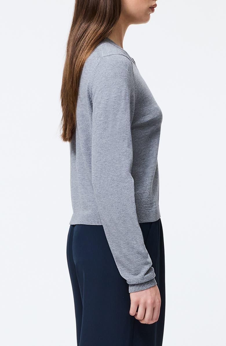 French Connection Crop Cardigan, Alternate, color, Mid Grey Melange