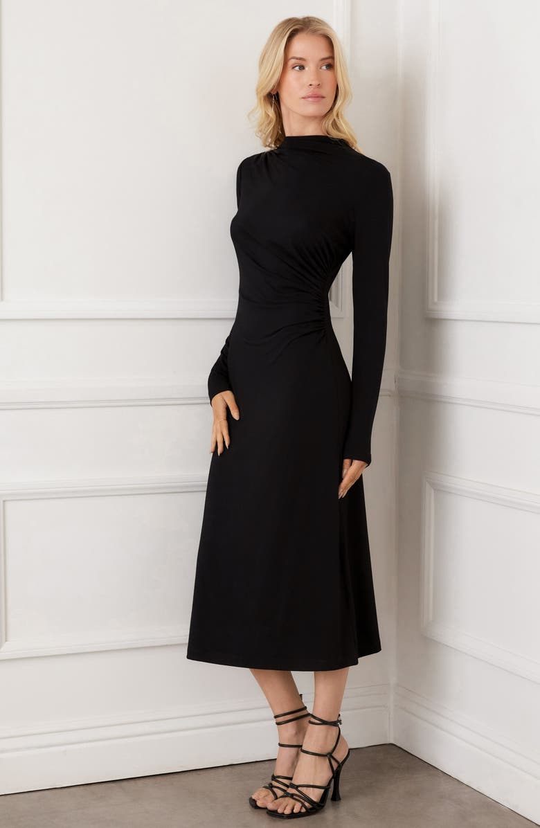 Karen Kane Elise Long Sleeve Jersey Dress, Alternate, color, Black