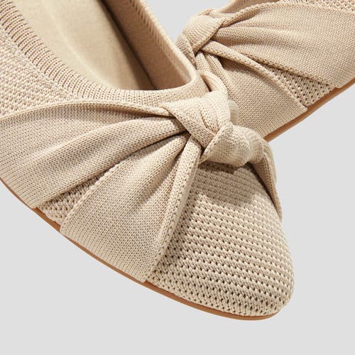 Vivaia Almond-toe Knotted Flats In Gold
