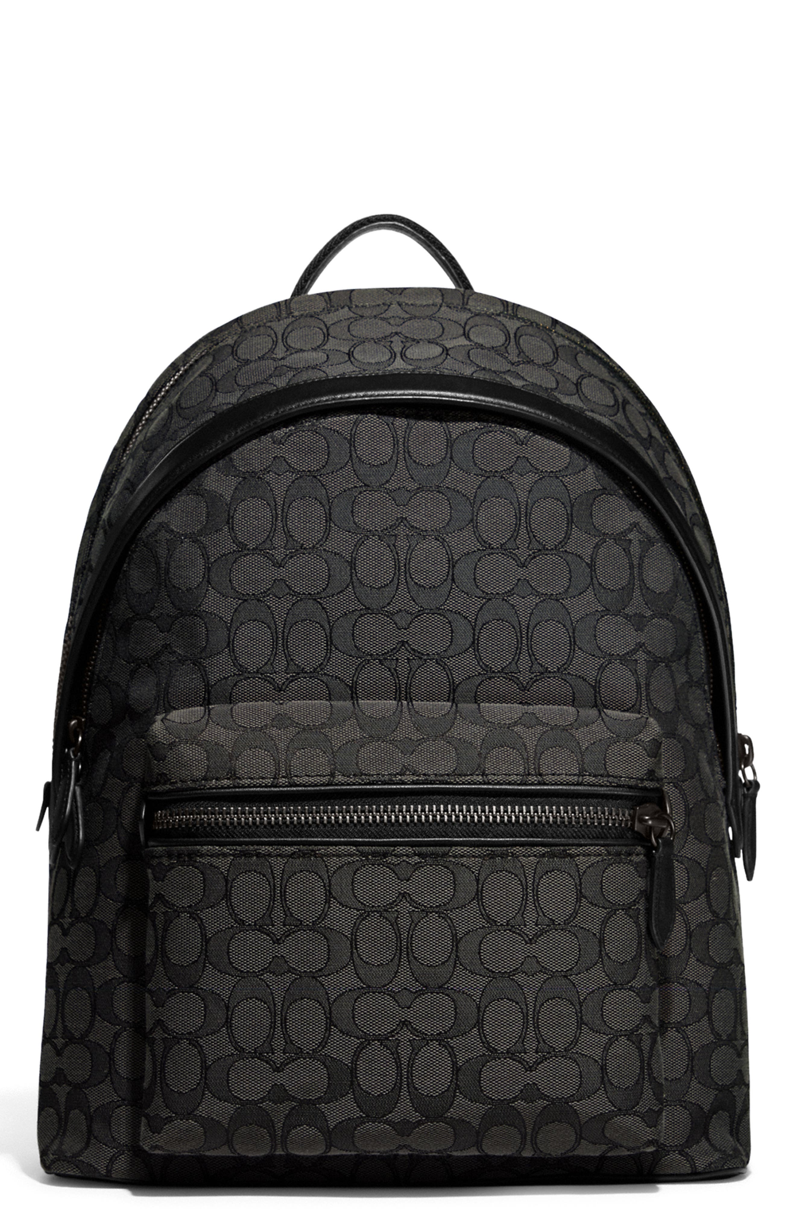COACH Charter Signature Jacquard Backpack, Main, color, 