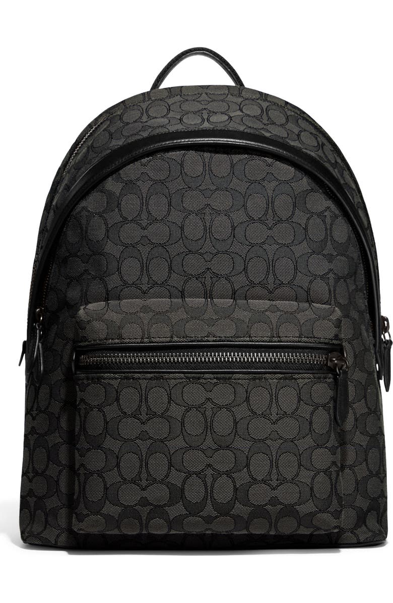 COACH Charter Signature Jacquard Backpack, Main, color,