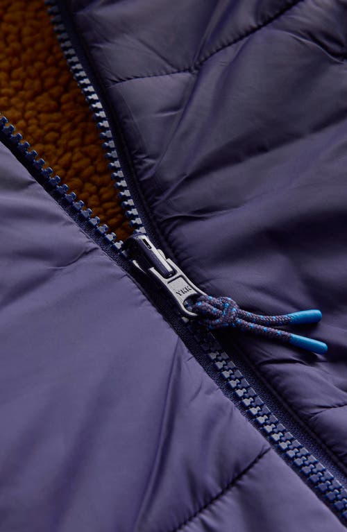 Boden Kids' Reversible Fleece Hooded Jacket In Blue