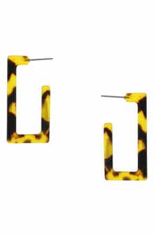OLIVIA WELLES Maya Resin Rectangular Hoop Earrings