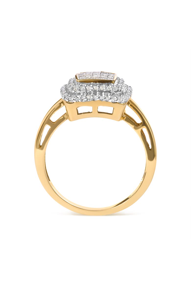 10K Yellow Gold 1/2 cttw Diamond Composite Head and Halo Ring, Alternate, color, Yellow