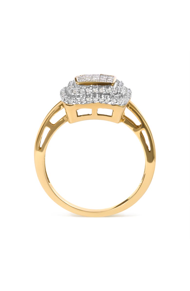 Haus of Brilliance 10K Yellow Gold 1/2 cttw Diamond Composite Head and Halo Ring, Alternate, color, Yellow