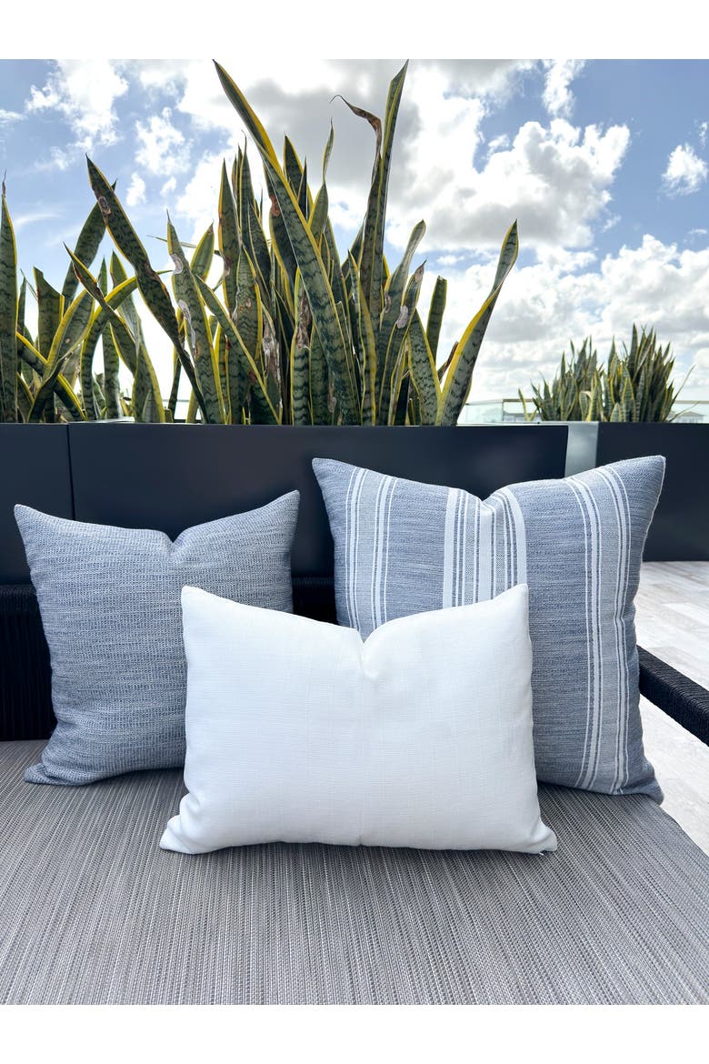 Seaside Smooth Indoor Outdoor Pillow, Alternate, color, Indigo