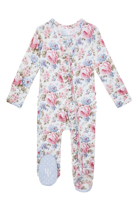 Etta Ruffle Zip Footie (Baby)