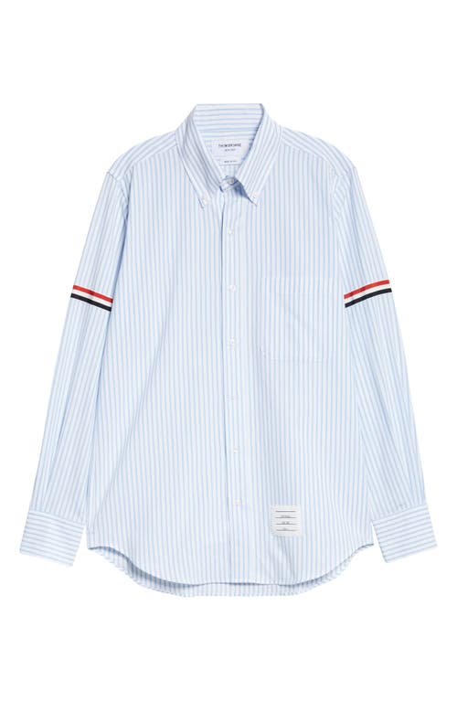 THOM BROWNE THOM BROWNE ARMBAND STRIPE COTTON BUTTON-DOWN SHIRT