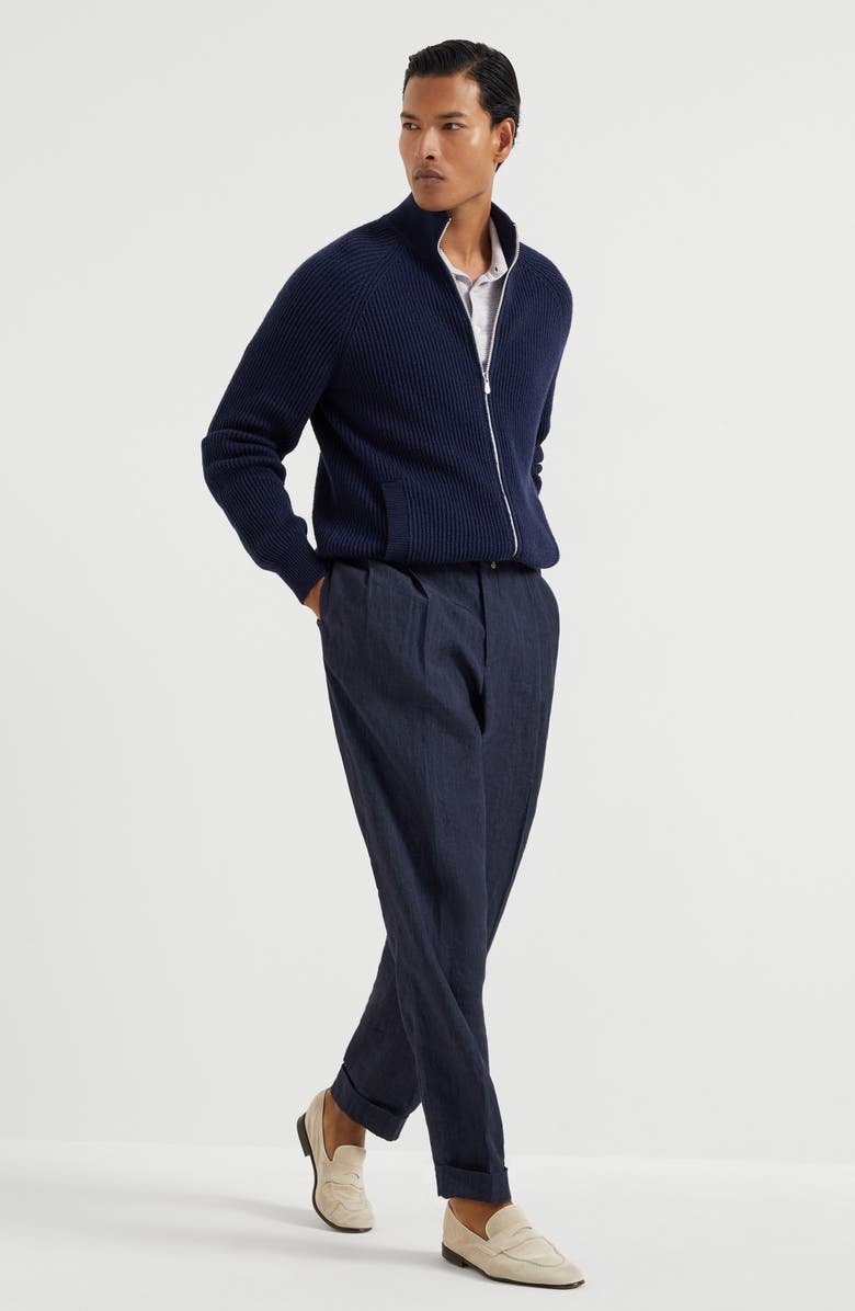 Brunello Cucinelli Zip-front cardigan, Alternate, color, 