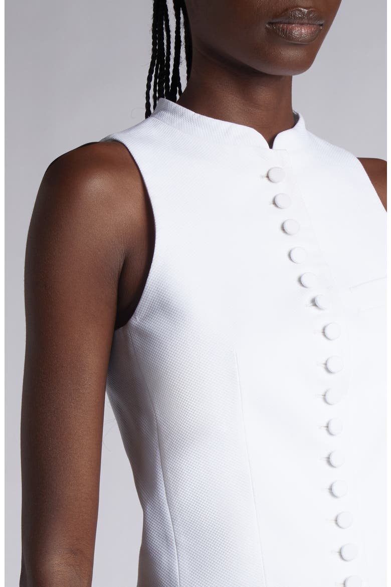 Cotton Piqué Fitted Vest, Alternate, color, WHITE