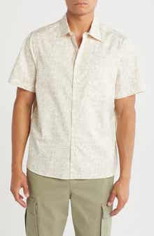 NORDSTROM RACK Short Sleeve Cotton Poplin Button-Up Shirt