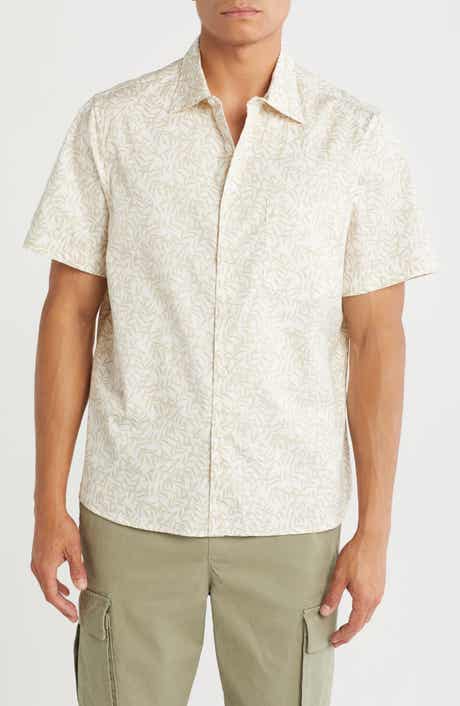 NORDSTROM RACK Short Sleeve Cotton Poplin Button-Up Shirt