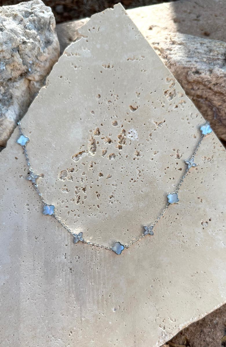 Adornia Mother of Pearl Station Necklace, Alternate, color, White