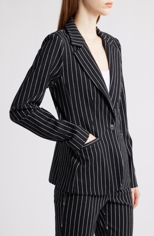 Nic + Zoe Nic+zoe Railroad Stripe Stretch Blazer In Multi