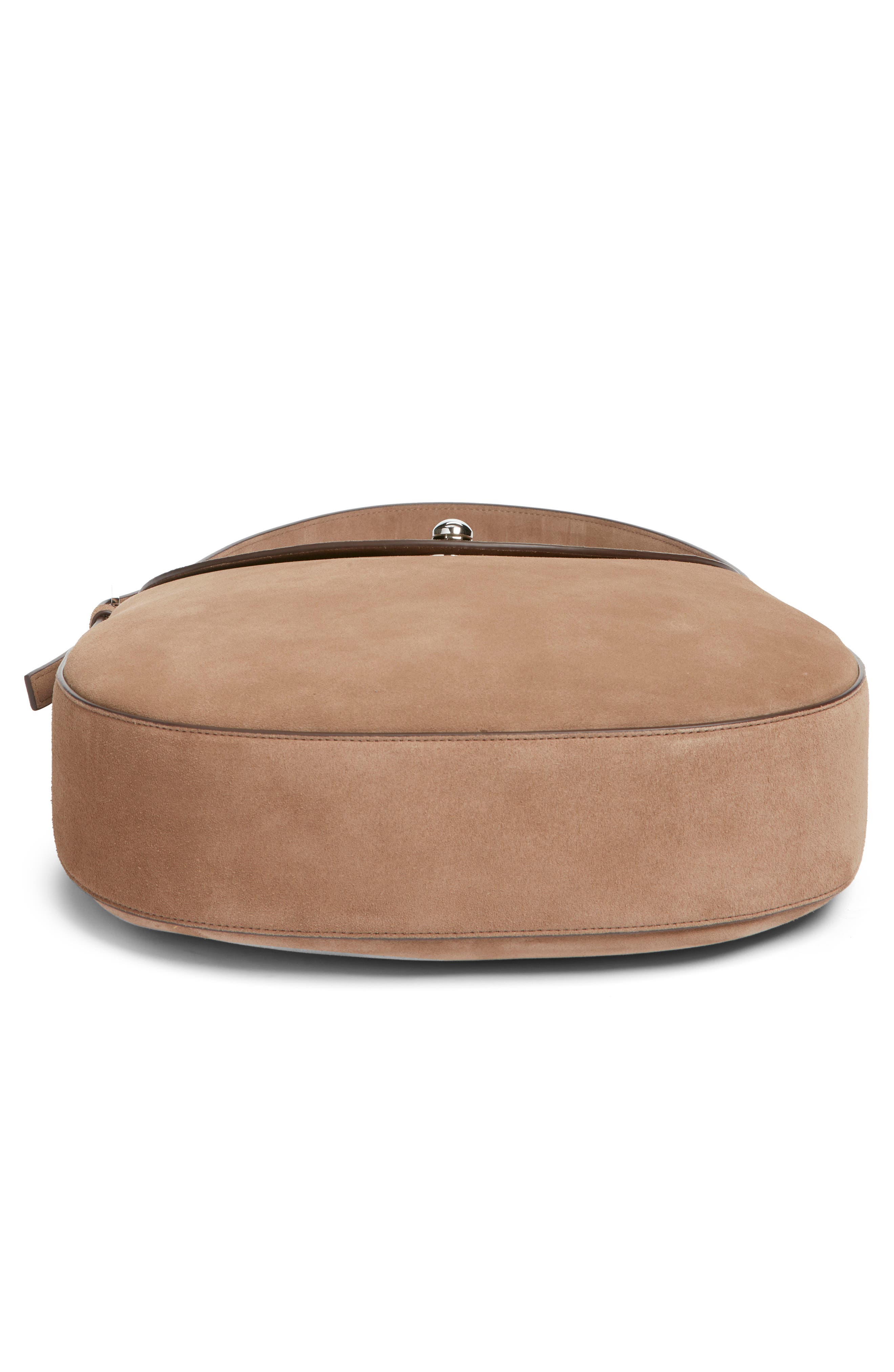 Large Tondo Suede Hobo Bag, Alternate, color, TAUPE