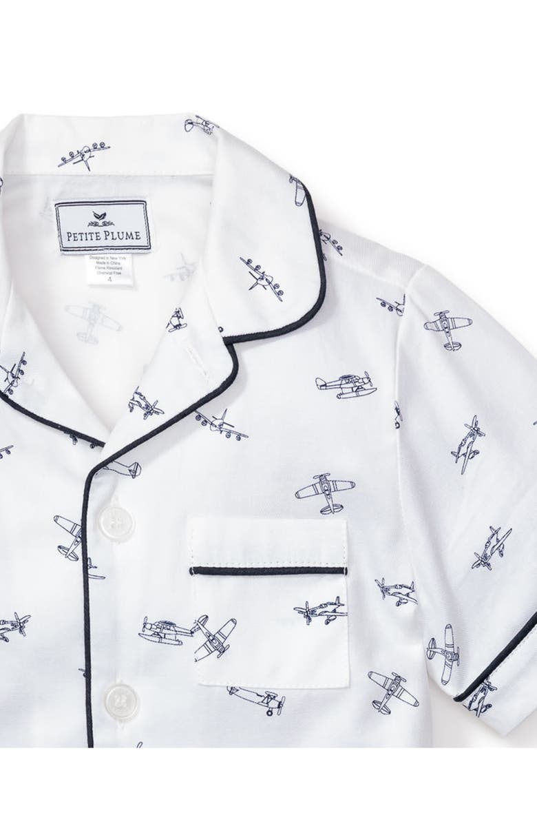 Petite Plume Kids' Par Avion Two-Piece Short Pajamas, Alternate, color, 