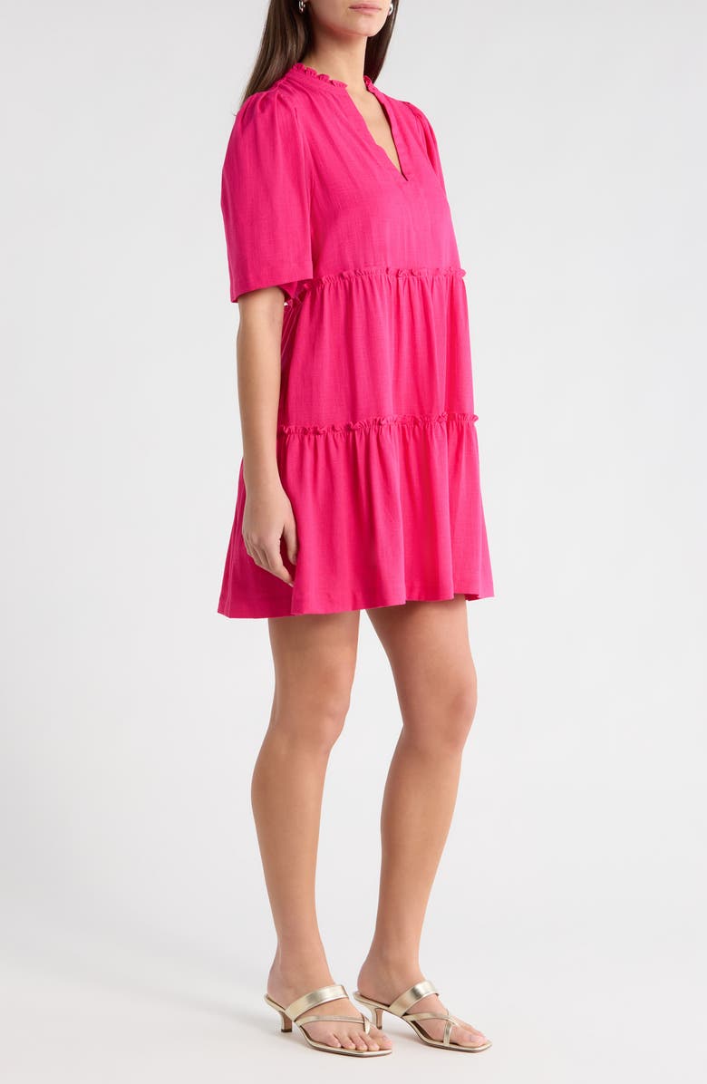 SUGARLIPS Signy Floral Cotton Shift Dress, Alternate, color, Fuchsia