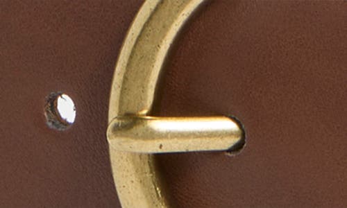 Linea Pelle Burnished Buckle Faux Leather Belt In Brown