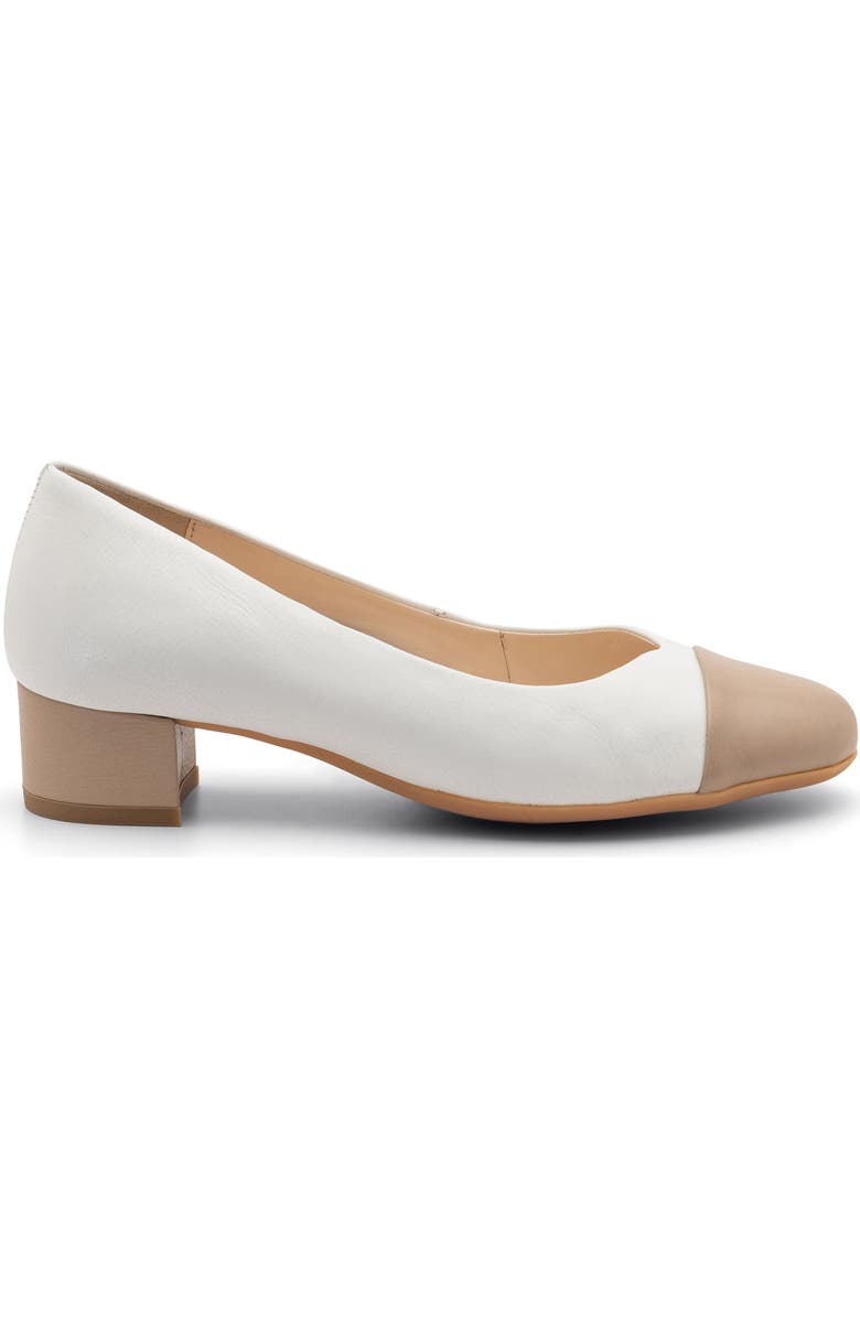 ara Nanette Block Heel Pump, Alternate, color, Cream Calf / Sand Calf Toe