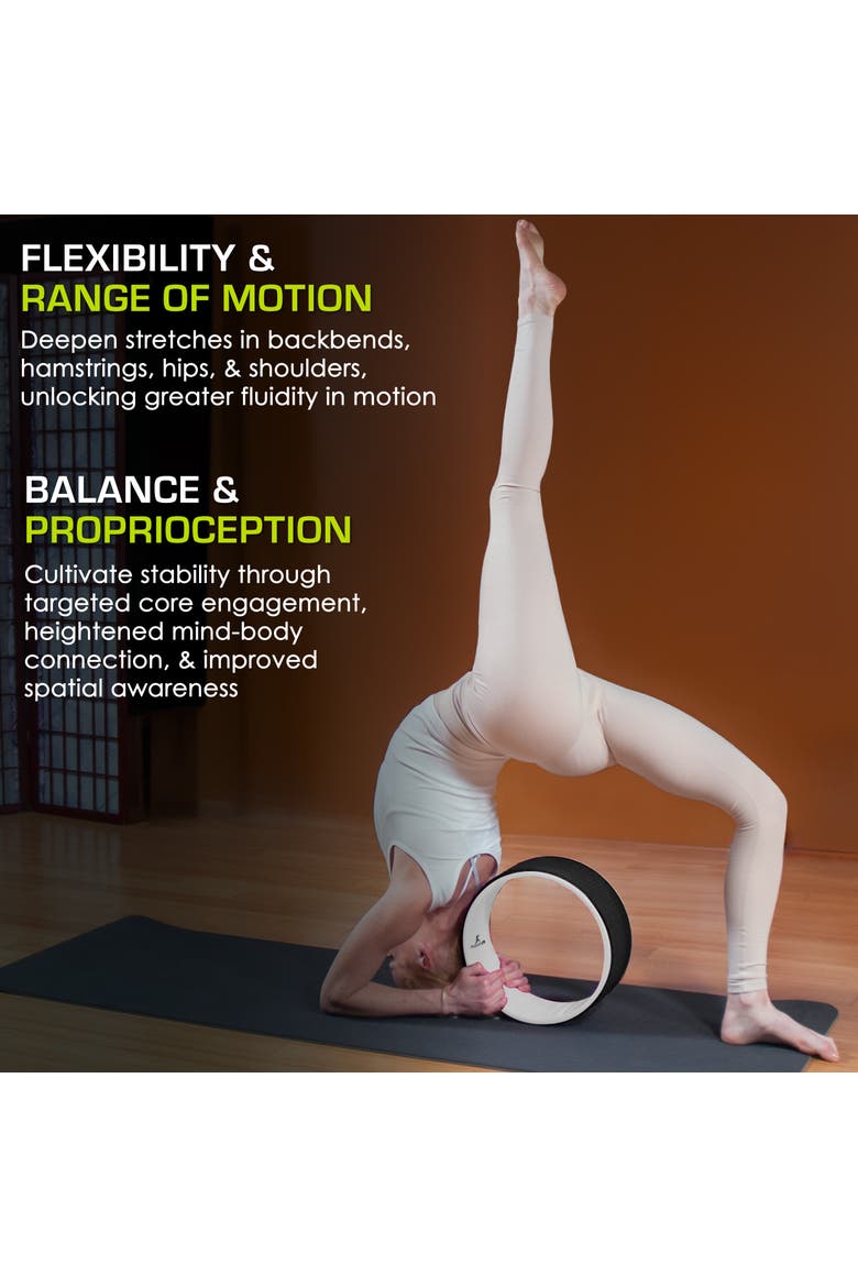Yoga Wheel, Alternate, color, Black/White