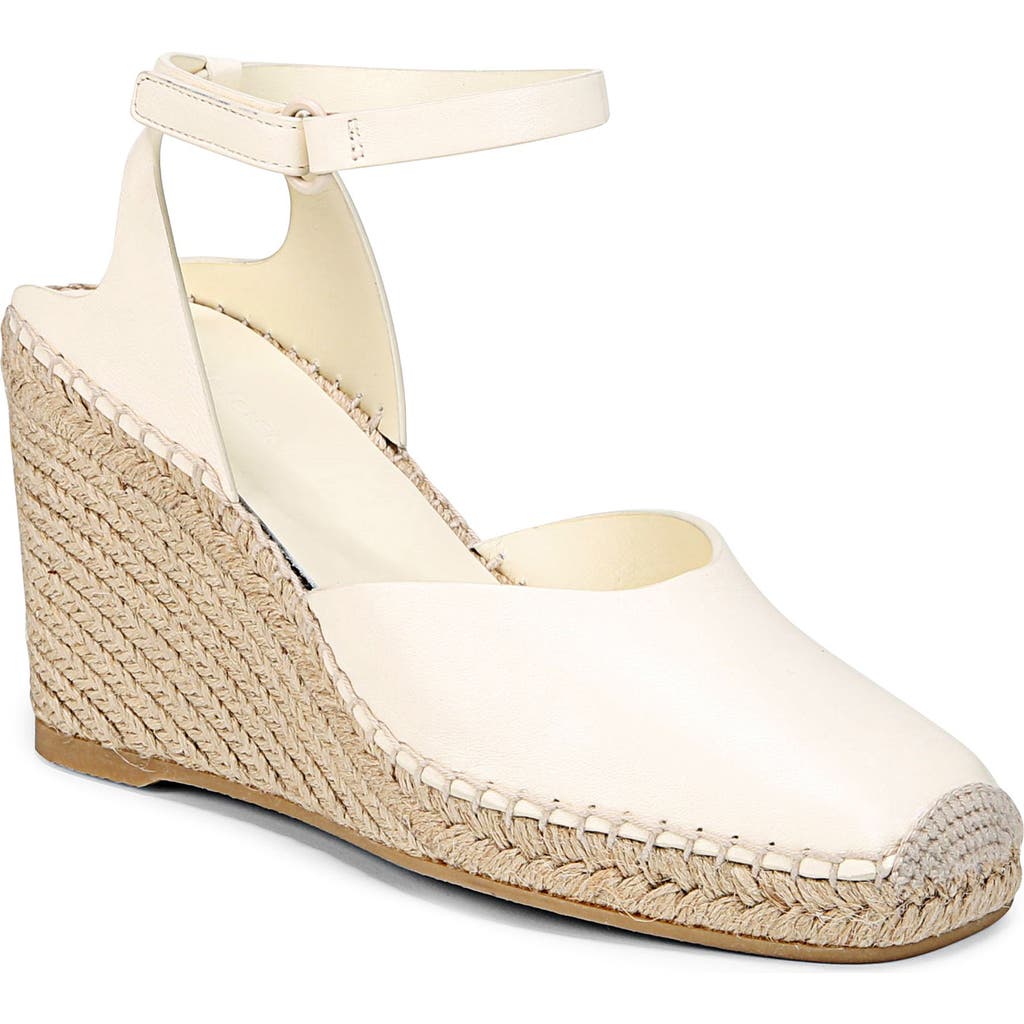 Vince Cecilia Ankle Strap Espadrille Wedge In Marble Cream