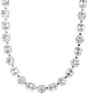 Sterling Forever Geo Cubic Zirconia Tennis Necklace