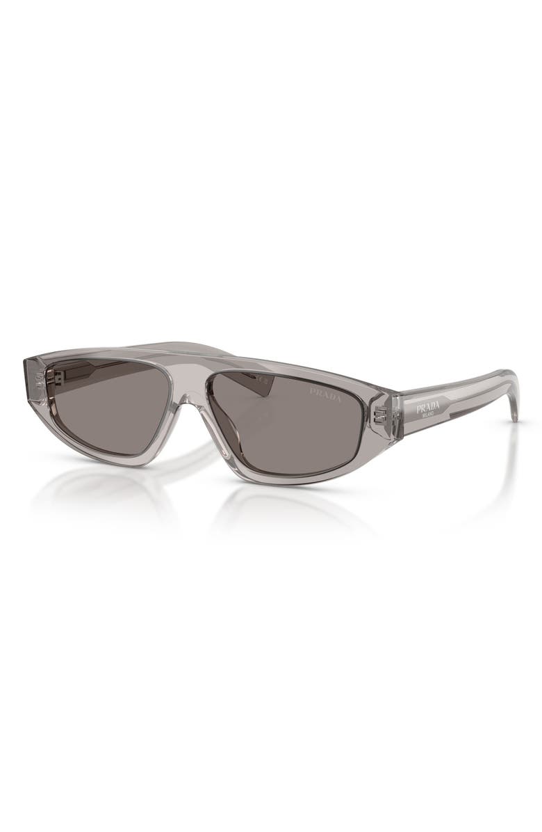 Prada 58mm Irregular Sunglasses, Alternate, color, Grey Transparent / Dark Grey