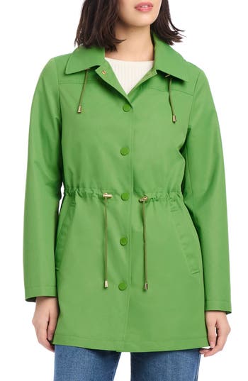 Kate Spade New York Magic Print Hooded Rain Jacket In Green