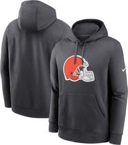Nike Men's Nike Anthracite Cleveland Browns Club Logo Pullover Hoodie