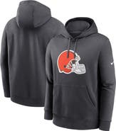Nike Men's Nike Anthracite Cleveland Browns Club Logo Pullover Hoodie