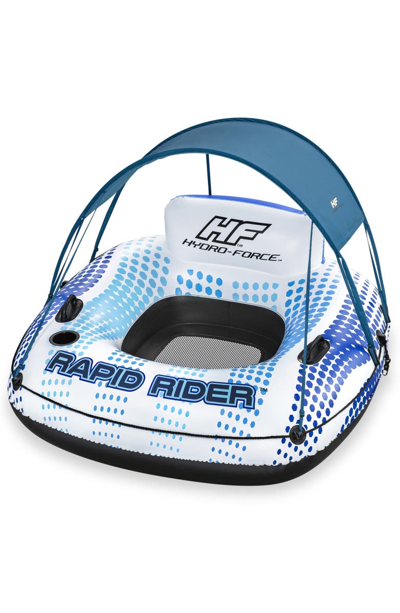 Hydro-Force 54" X 54" Rapid Rider Canopy Tube W/ Builtin Cup Holder, Main, color, Blue