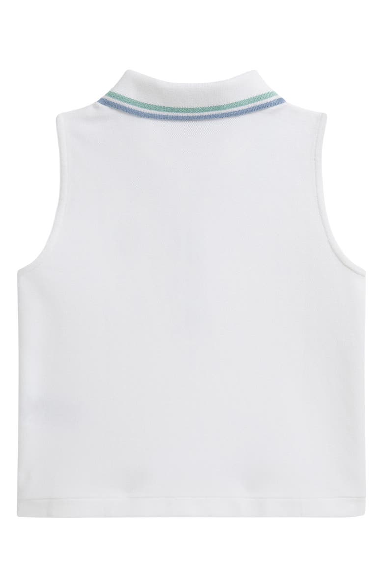 Polo Ralph Lauren Kids' Sleeveless Stretch Cotton Piqué Half Zip Polo, Alternate, color, White