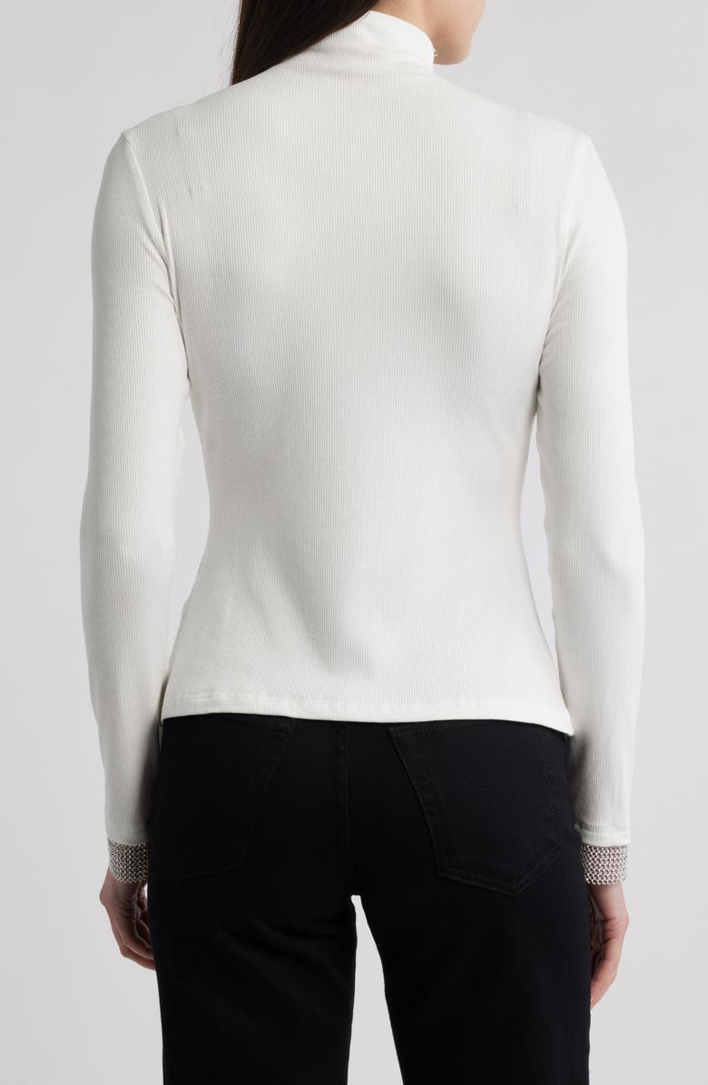 NIKKI LUND Gillian Rhinestone Rib Top, Alternate, color, White