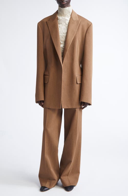 Fforme Malina Tailored Wool Blazer In Brown