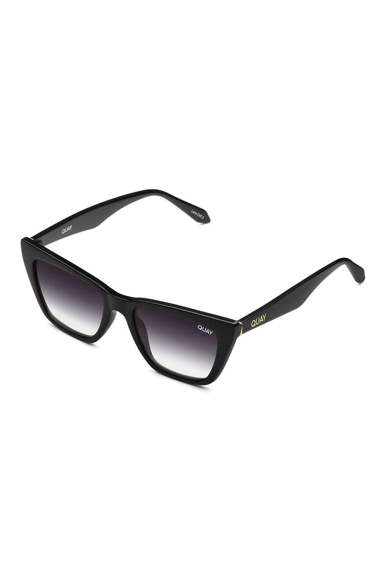 Call The Shots 54mm Gradient Cat Eye Sunglasses, Alternate, color, BLACK / FADE