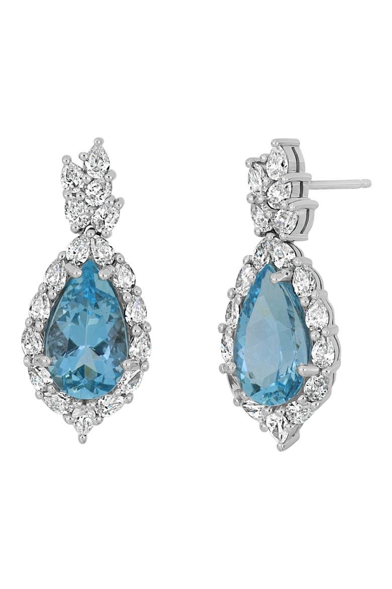 Aquamarine & Diamond Drop Earrings (Nordstrom Exclusive), Main, color, 18K WHITE GOLD