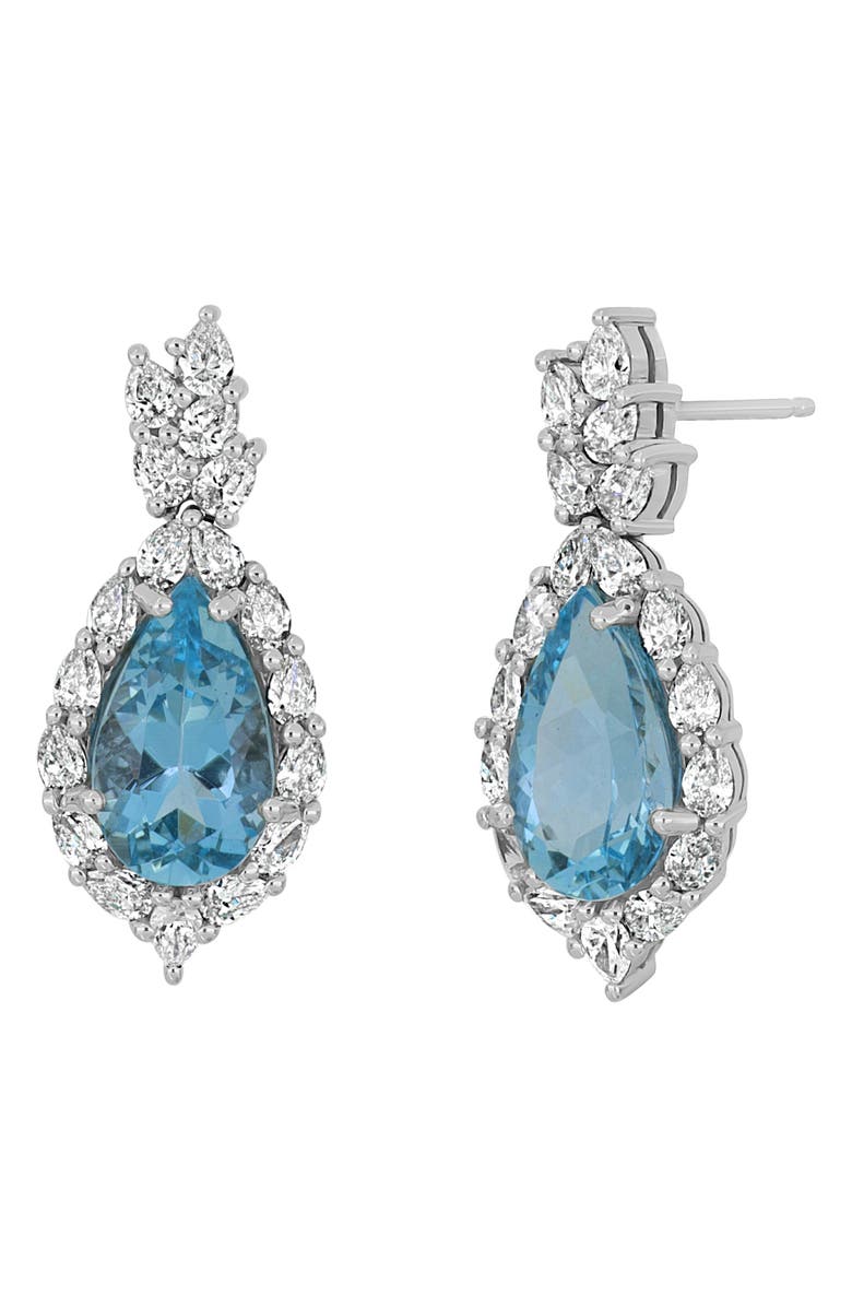 Bony Levy Aquamarine & Diamond Drop Earrings, Main, color, 18K White Gold