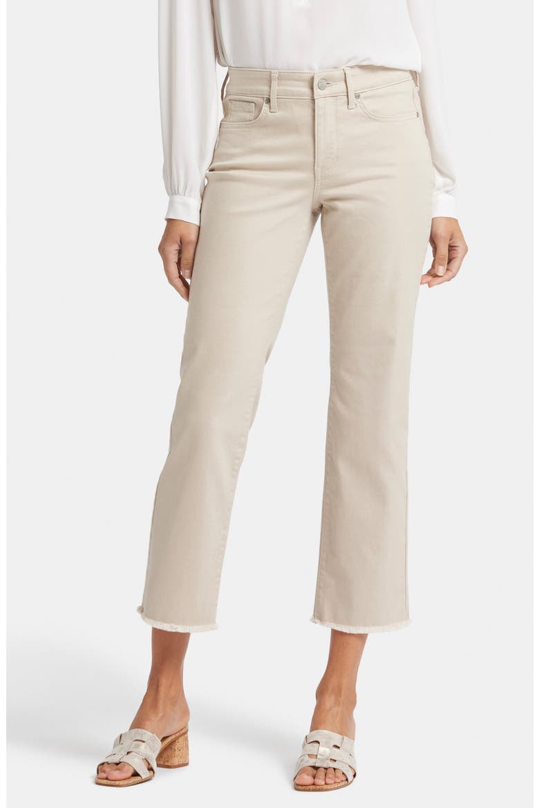 Marilyn Frayed Ankle Straight Leg Jeans, Main, color, FEATHER