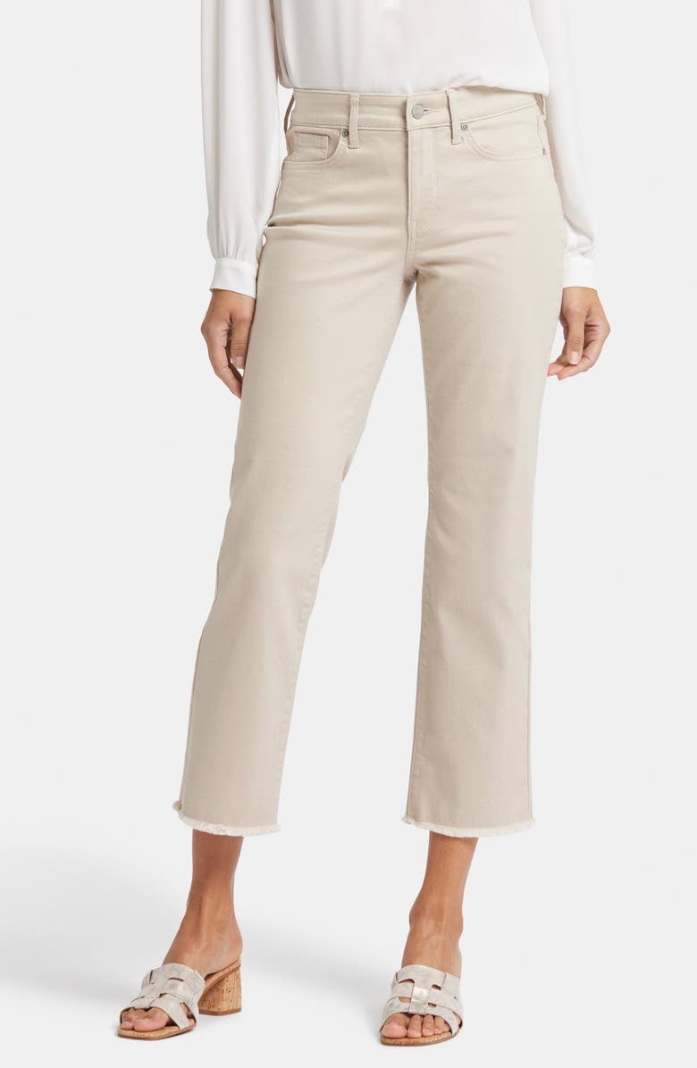 NYDJ Marilyn Frayed Ankle Straight Leg Jeans, Main, color, Feather