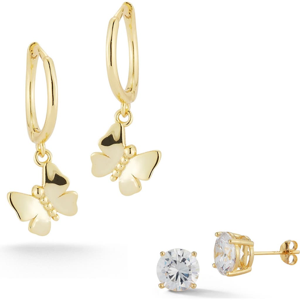 Glaze Jewelry Set Of 2 14k Gold Plated Silver Earrings In Gold