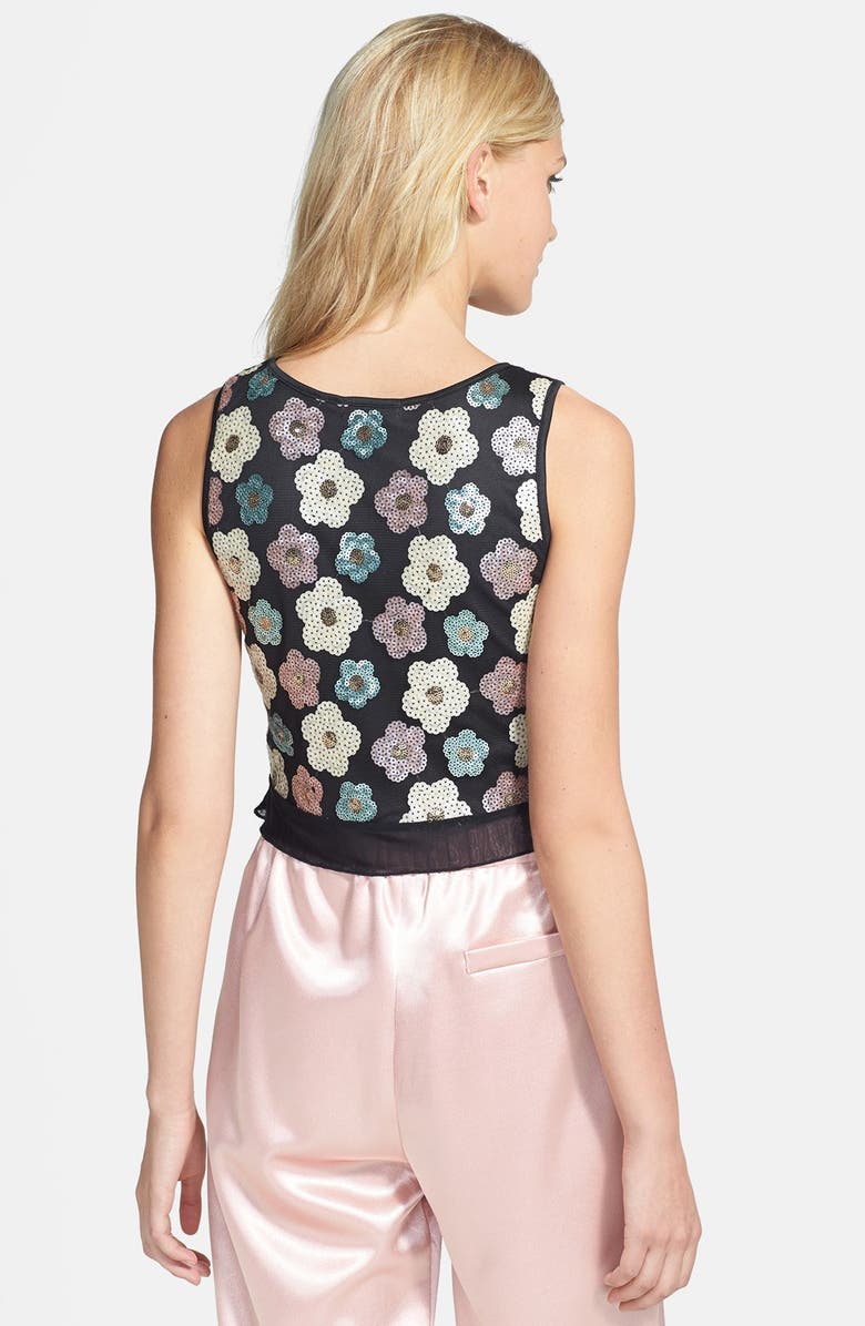 Tildon Sequin Floral Crop Top, Alternate, color,