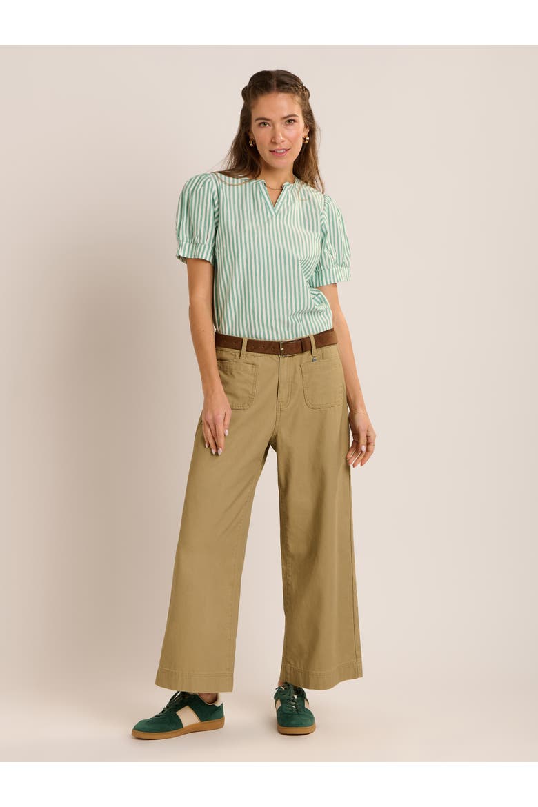 Bruni Sculpted Puff-Sleeve Blouse, Alternate, color, Green