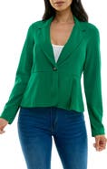 Nina Leonard Notch Lapel Peplum Blazer