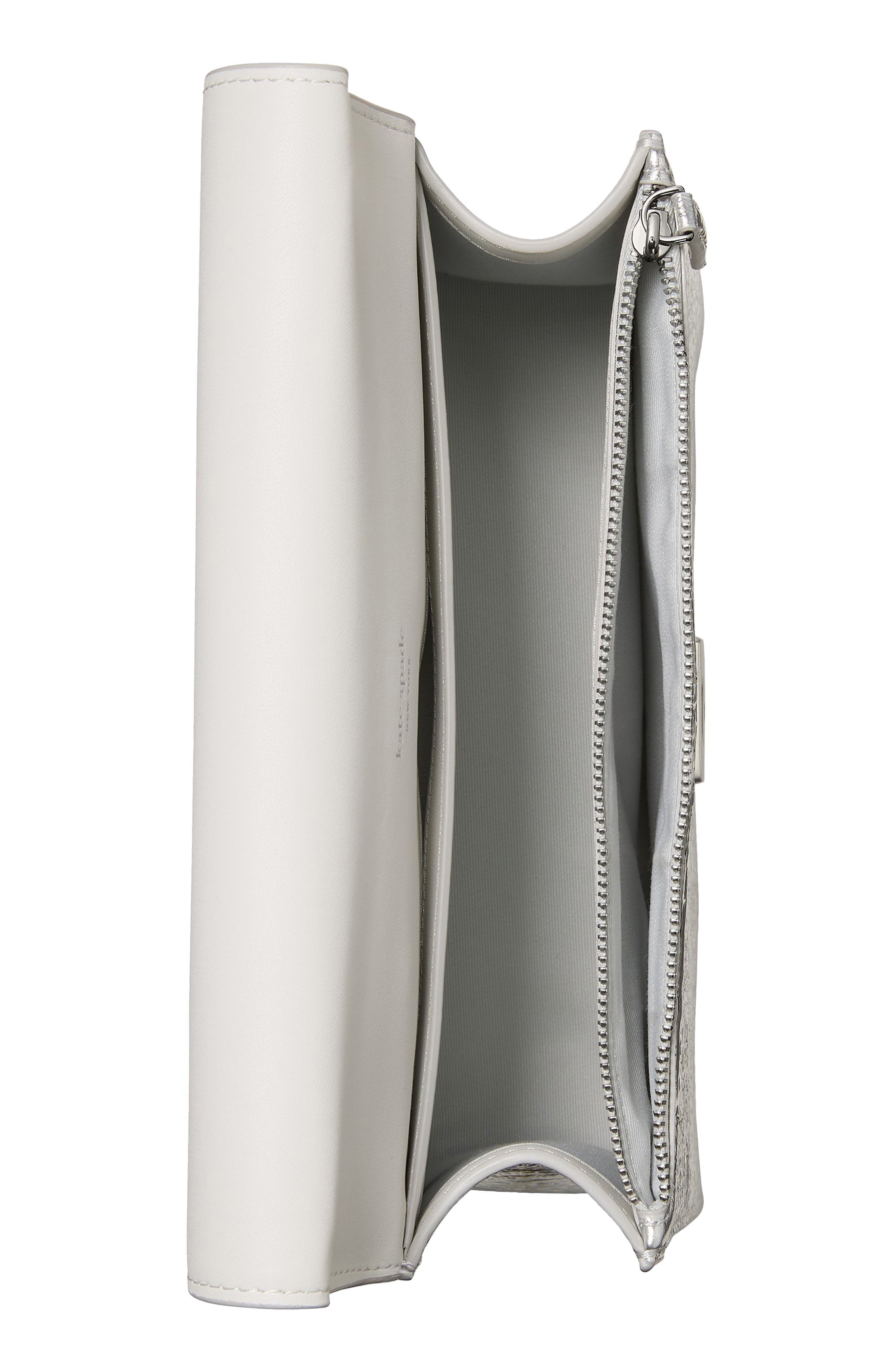 Kate Spade New York deco crinkle metallic leather convertible crossbody bag, Alternate, color, 