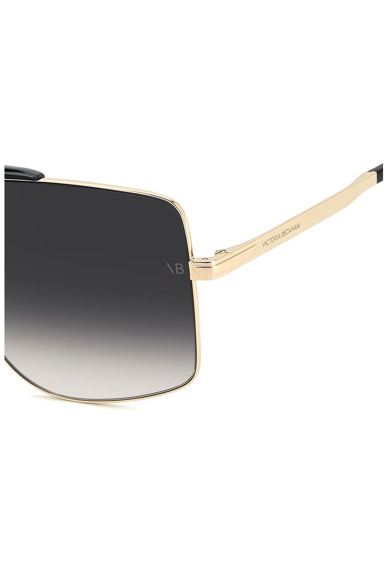 62mm Square Aviator Sunglasses, Alternate, color, BLACK GOLD/ DARK GREY SF