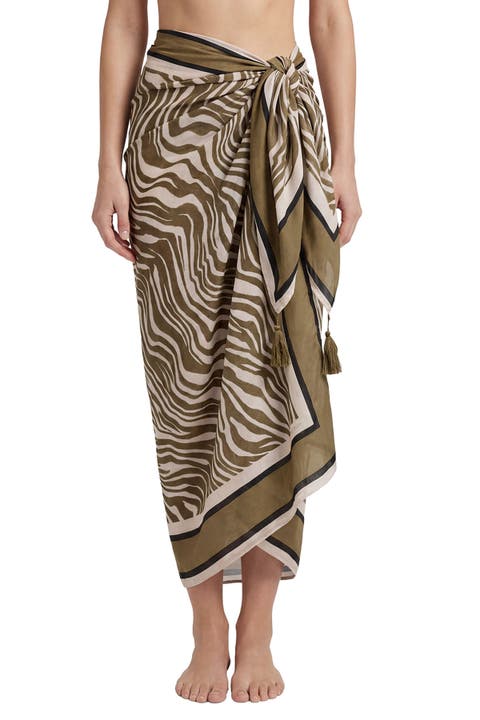Melanie Border Print Pareo Cover-Up