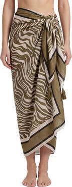 Change of Scenery Melanie Border Print Pareo Cover-Up
