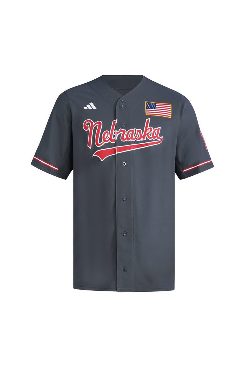 Men's adidas  Gray Nebraska Huskers Replica Baseball Jersey, Alternate, color, Gray