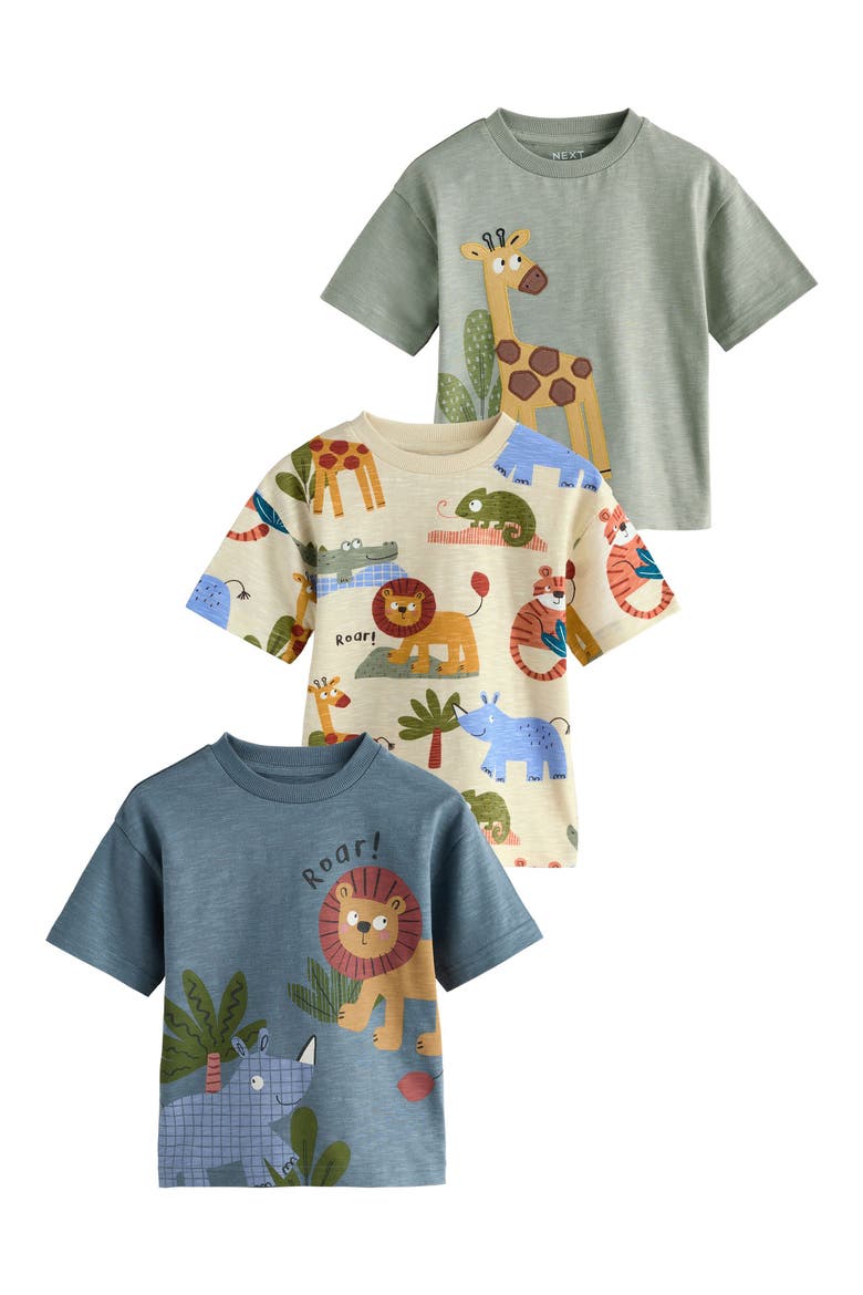 Kids' Assorted 3-Pack Safari T-Shirts, Main, color, GREEN